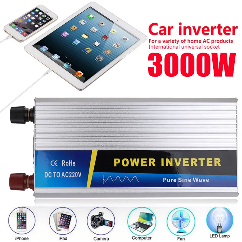 Преобразователь синусоидальной волны DC 12 В в AC 220 В|Инверторы для авто| |