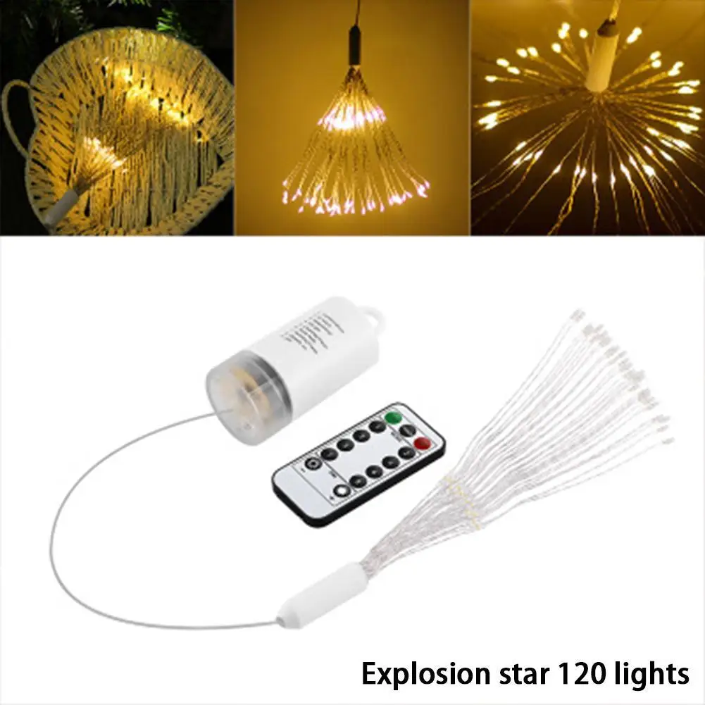 DIY фейерверк светодиодный свет шнура складной на батарейках пульт