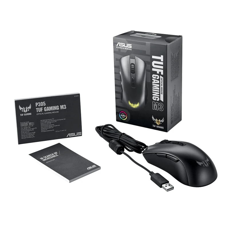 Мышь ASUS TUF Gaming M3 90MP01J0 B0UA00 оптическая подсветка RGB 7000 dpi USB цвет: черный|Мыши| |