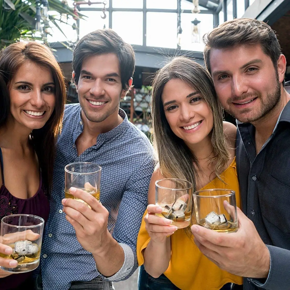 

Free shipping Stainless Steel Ice Cubes, Reusable Chilling Stones for Whiskey Wine, Keep Your Drink Cold Longer, SGS Test Pass