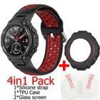 Силиконовый ремешок 4 в 1, браслет для Huami Amazfit T-Rex, чехол для Xiaomi Amazfit T REX, стеклянная пленка для экрана