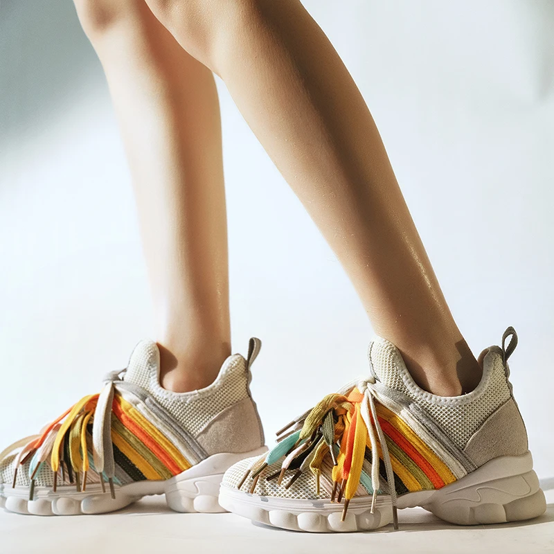 Кроссовки женские черные бежевые с закругленным носком Размеры 35 40 Y018 2020|Женские