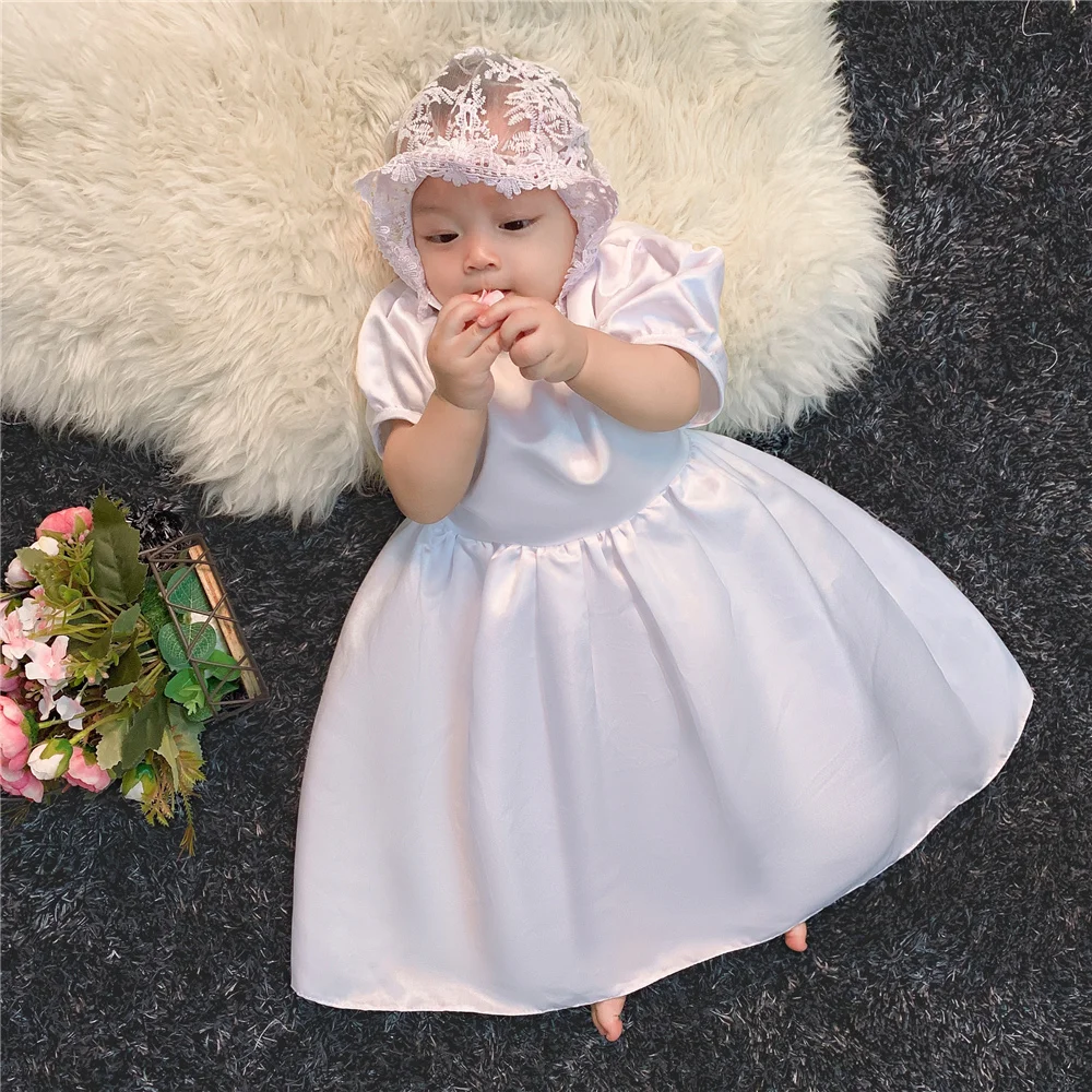 Детское платье кружевное детское вечернее с короткими рукавами для первого дня