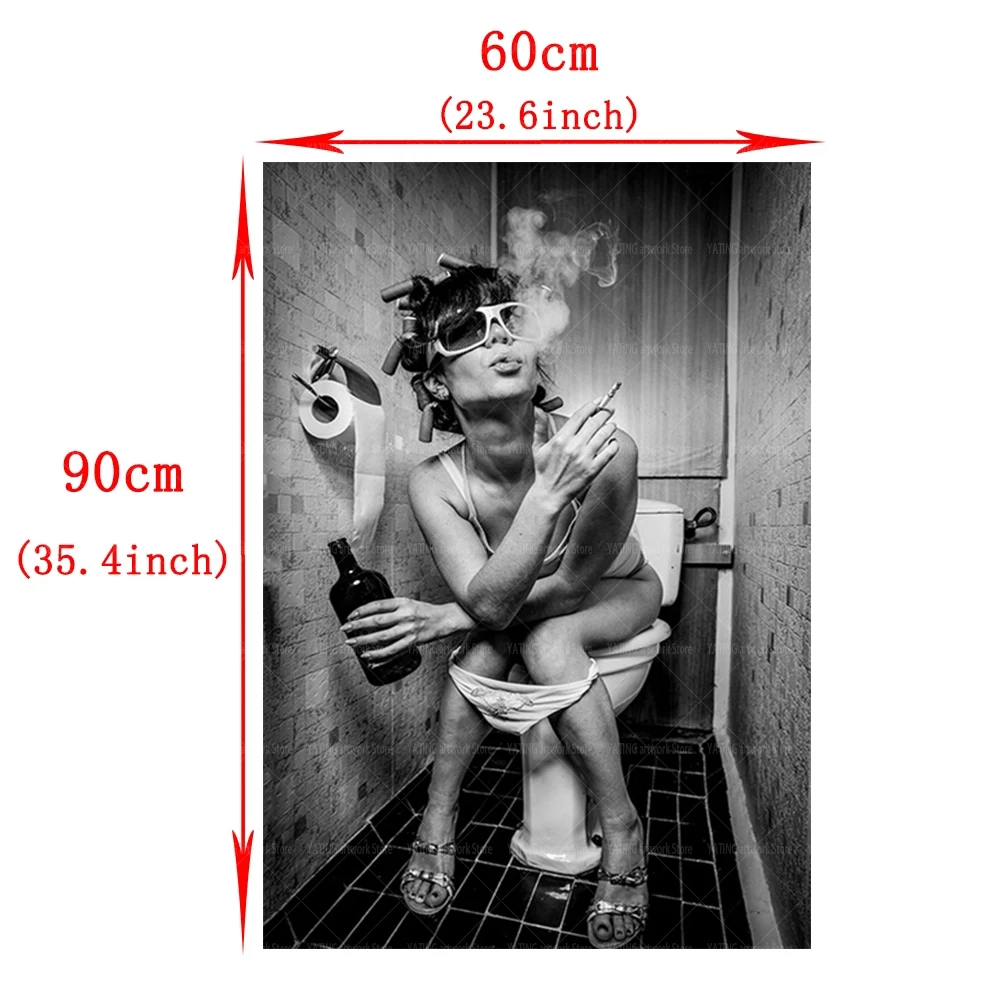 Современный Туалет сексуальная женщина холст печать бар девушка курить питьевой