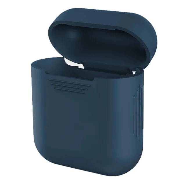 Midnight blue ТПУ Силиконовые Bluetooth беспроводные наушники чехол для AirPods защитная сумка-чехол Аксессуары для кожи для Apple Airpods зарядная коробка - Цвет: Midnight blue
