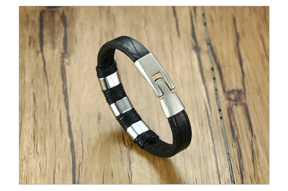 Vnox Black Braid Woven Leather Bracelet for Men Bangle Vintage Tribal erkek bileklik pulseira masculina