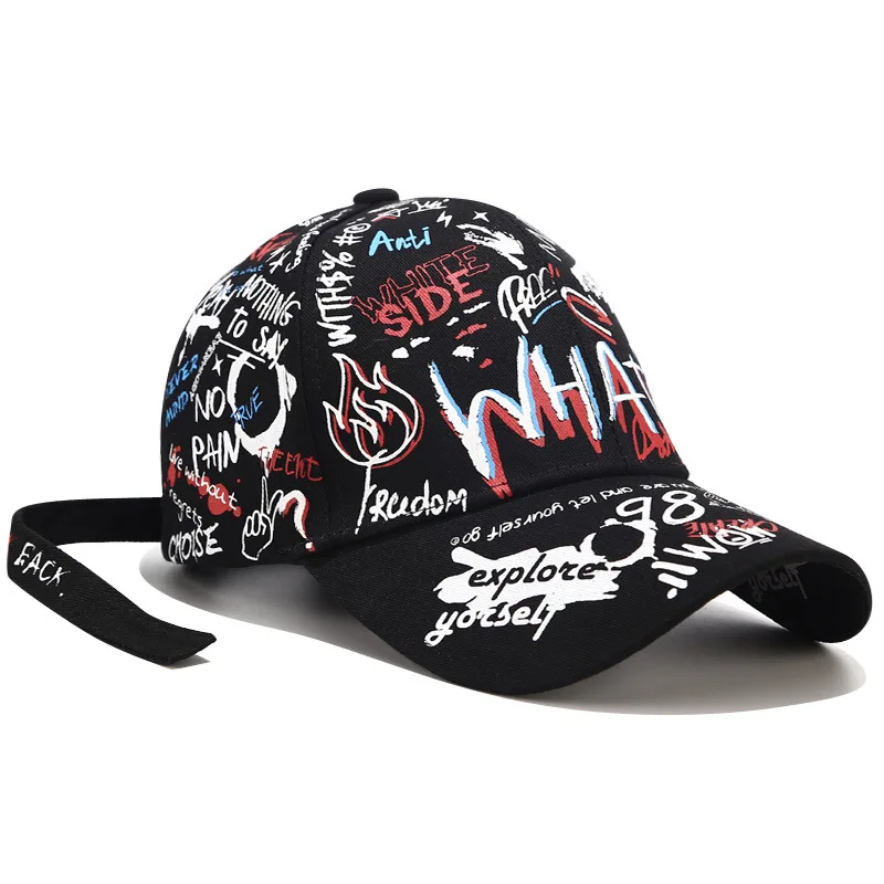 

Fashion Accessories Women Hat Adjustable Baseball Hat Cotton Hip Hop Hat Unisex Summer Sun Hat Personality Graffiti Baseball Cap