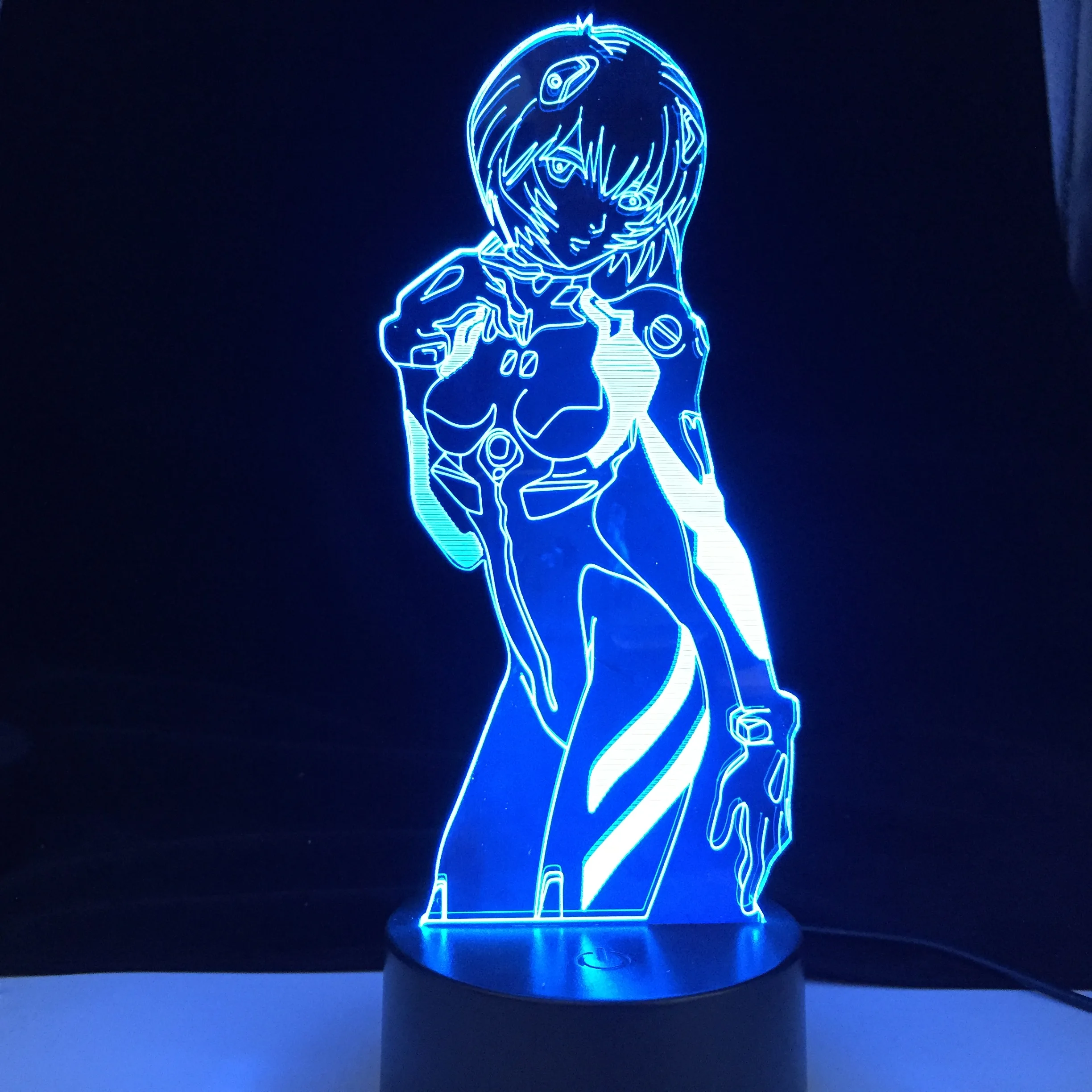 Аниме лампа Ayanami ei для декора комнаты 3D светильник Rgb красочная настольная i манга