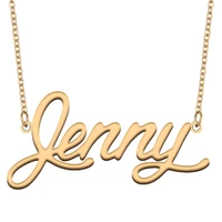 jenny name necklace for women stainless steel jewelry 18k gold plated nameplate pendant femme mother girlfriend gift