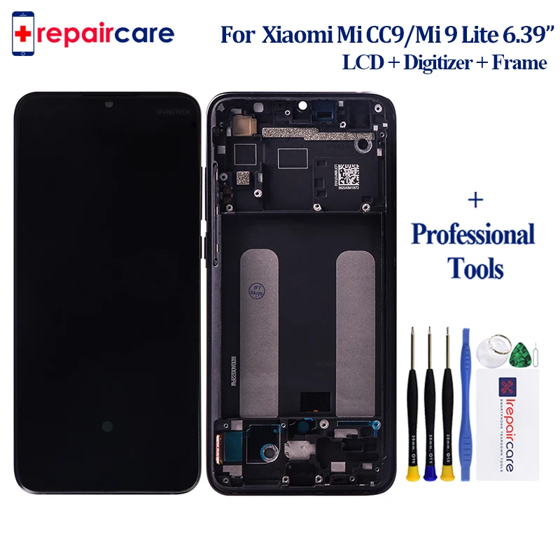 6.39'' OLED For Xiaomi Mi CC9 LCD Display Touch Screen Digitizer Assembly Replacements Parts For Mi 9 lite M1904F3BG LCD