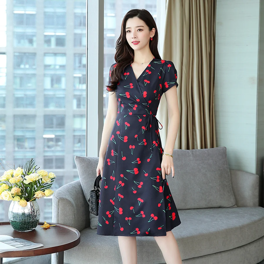 2021 в винтажном стиле Модель размера плюс пляжное платье миди Корейском Сезон