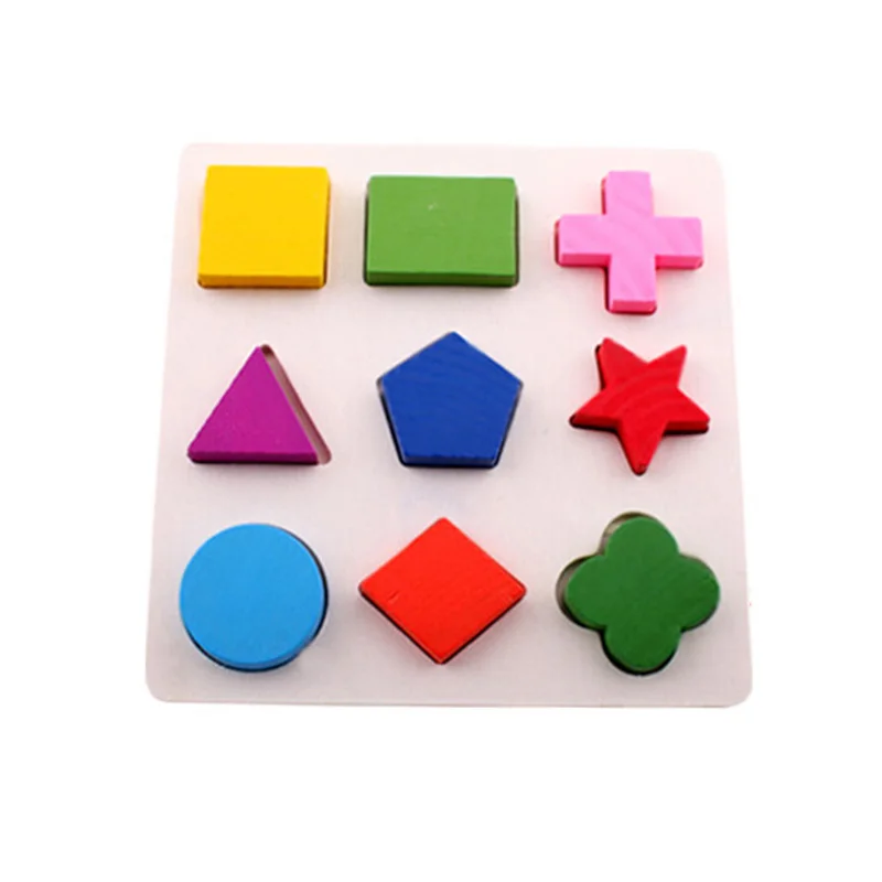 1 Set Baby 3D Wooden Puzzles Toy Learning Geometry Color Cognition Montessori Educational Kids Toys for Children Play Games Gift