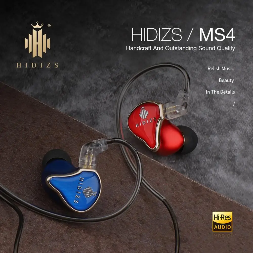 Наушники вкладыши HIDIZS 3 5 мм спортивные проводные наушники MS4 HiFi гибридные (3 Knowles BA