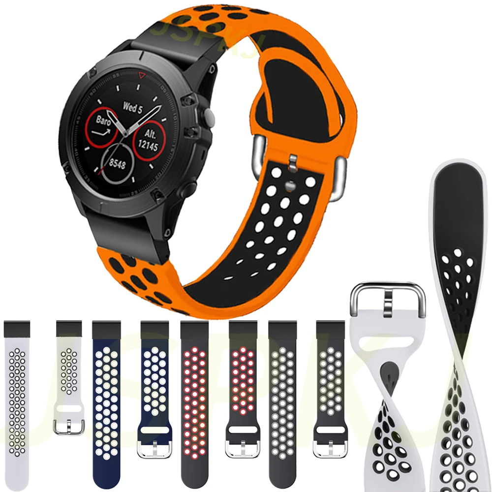 Ремешок силиконовый для смарт часов Garmin fenix6 6x pro Solar ремешок Fenix 5X 5 Plus Forerunner935 945