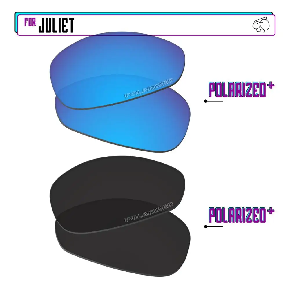EZReplace Polarized Replacement Lenses for - Oakley Juliet Sunglasses - BlackPPlus-BluePPlus