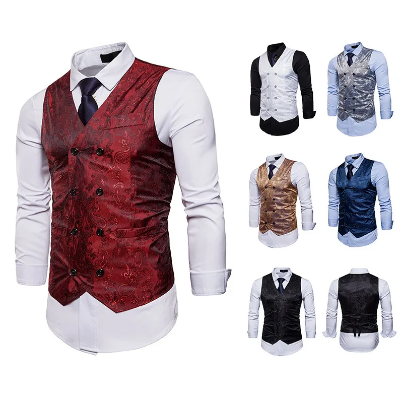 

Business Vest Waistcoat Men New Style Gentlemen Formal Casual Printed Vest