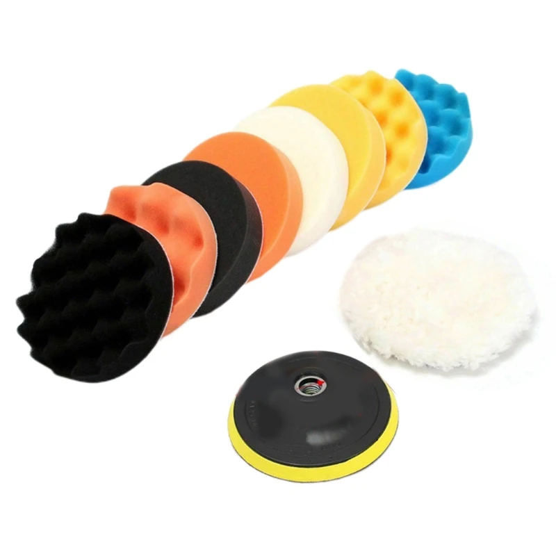 

11Pcs 4/5/6/7 inch Buffing Waxing Foam Pad Buffer Set Scratches Remover Sponge