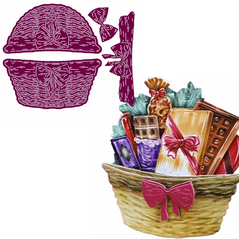 Очаровательные металлические Вырубные штампы в виде корзины для изготовления