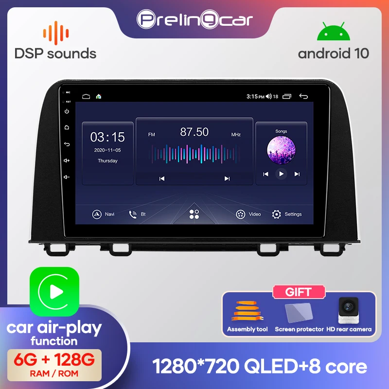 Prelingcar Android 10 0 без DVD 2 Din Автомобильный Радио Мультимедийный видео плеер навигация
