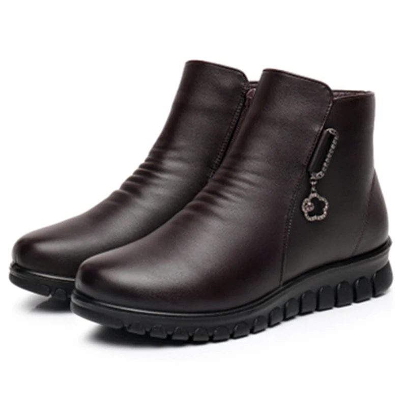 Модная одежда для мамы ботильоны на высоком каблуке с плюшевой подкладкой