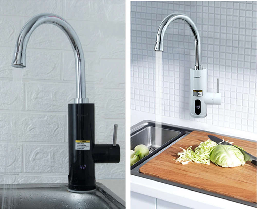 Проточный смеситель из нержавеющей стали SUS304 для кухонной раковины белый