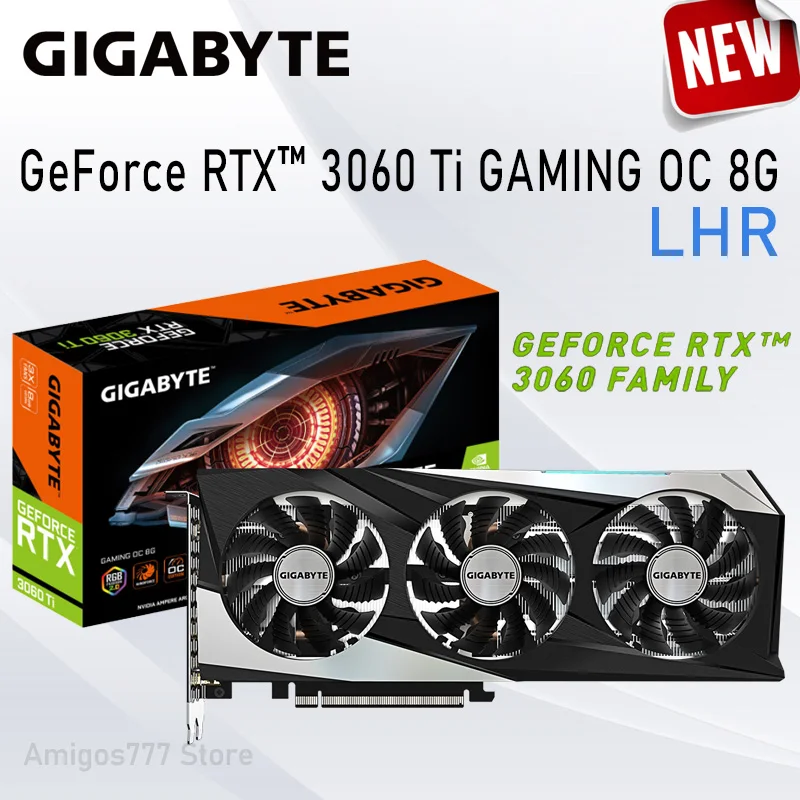 

Игровая видеокарта GDDR6 Gigabyte GeForce RTX 3060 Ti OC, 14000 МГц, бит, 8 ГБ, 8 контактов, GeForce RTX 3060Ti, видеокарта для игрового ПК, новинка