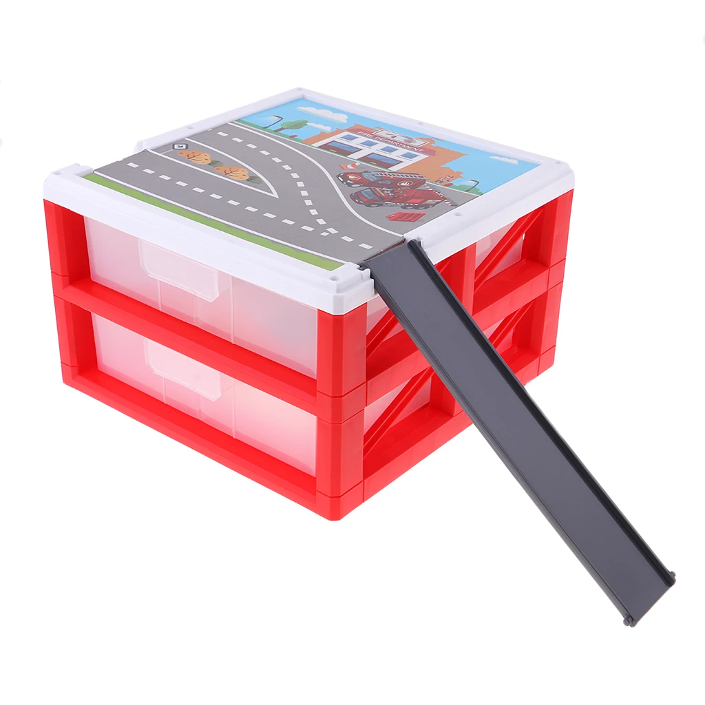 

Модель автомобиля, портативный пластиковый ящик для хранения, ящик, мини-автомобиль, игрушка, парковка, красный