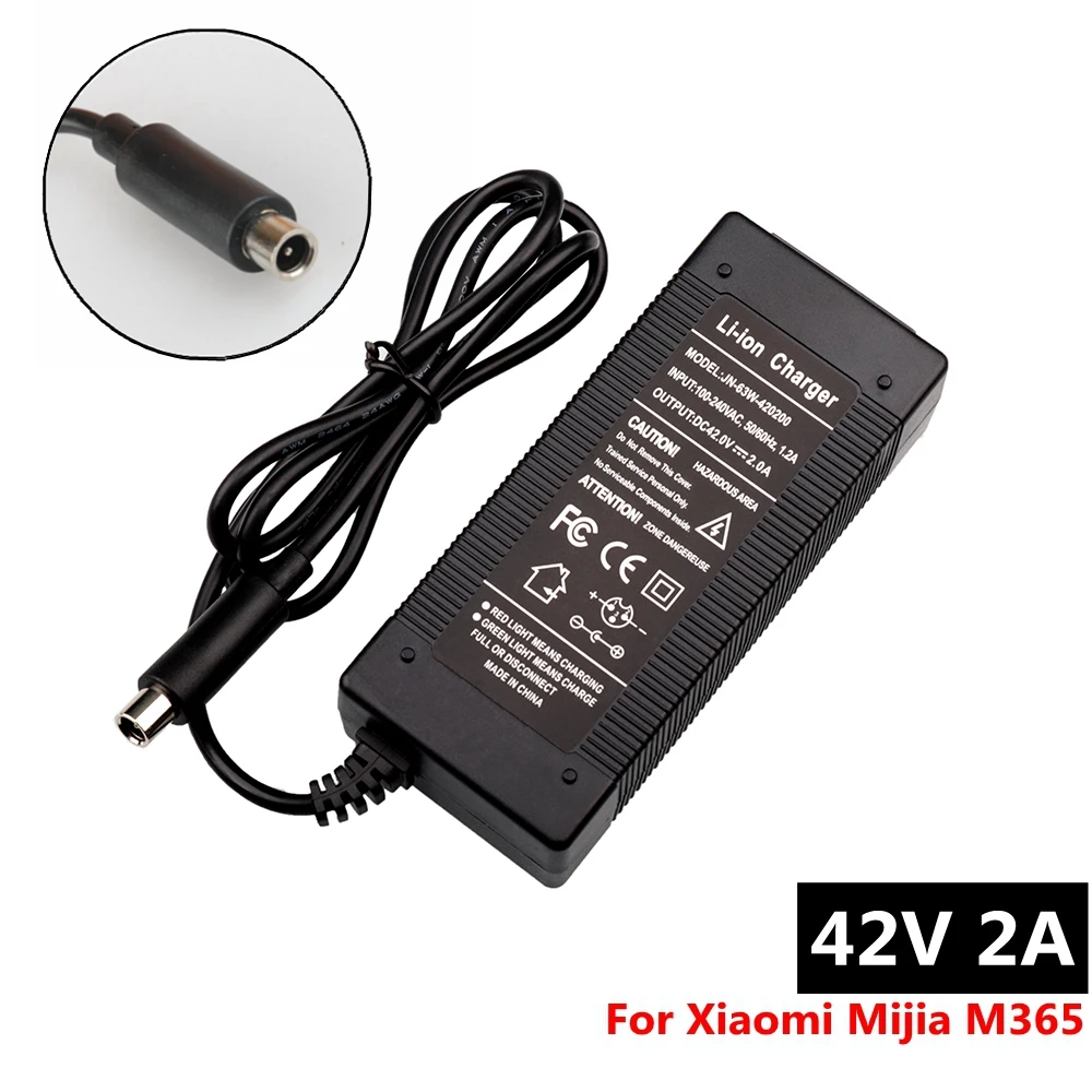 Electric Scooter Charger 42V 2A Adapter for Xiaomi Mijia M365 Ninebot Es1 Es2 Electric Scooter Accessories Battery Charger