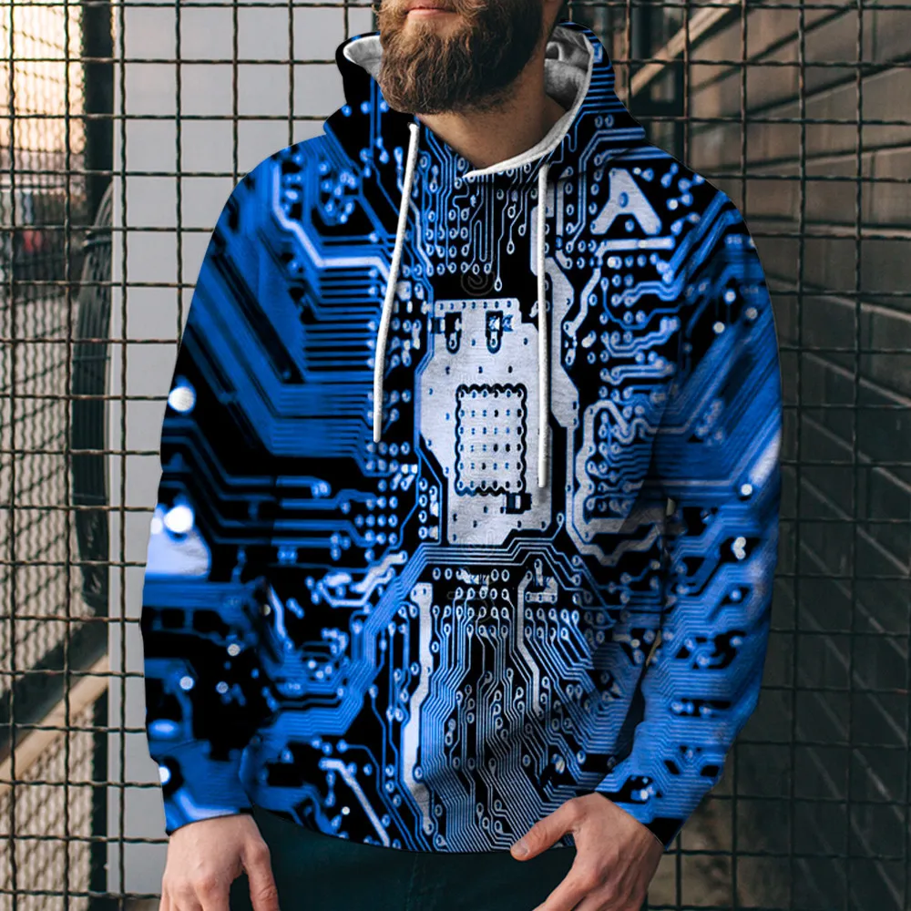

New Electronic Chip Men's/women's Hoodie 3d Printing Street Fashion Summer Personality Versatile Sports Loose Oversized Top 4xl