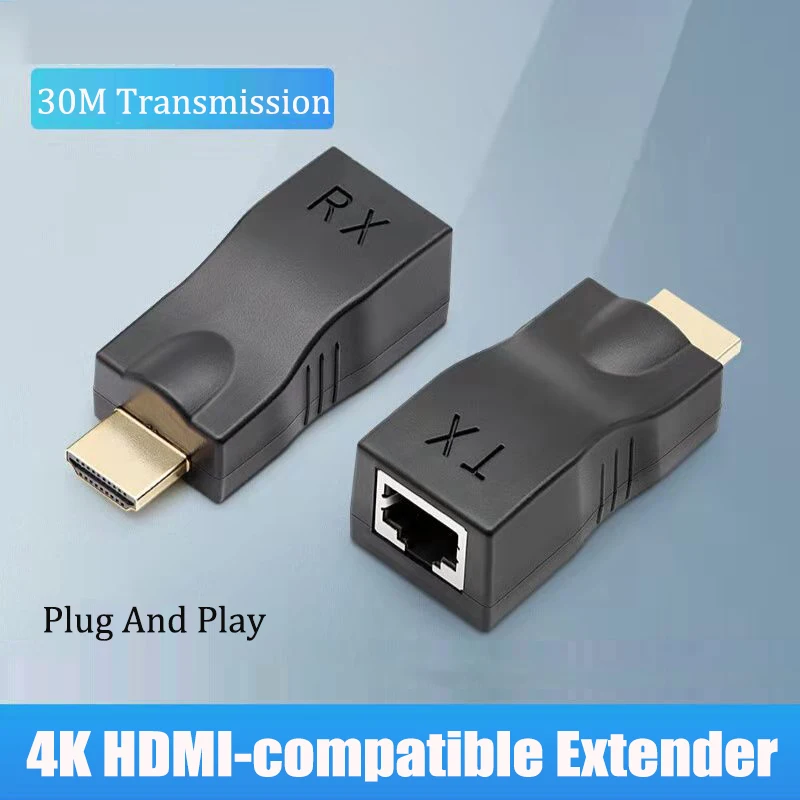 

4K HDMI-compatible Extender Extension up to 30m Over CAT5e / 6 UTP LAN Ethernet Cable For PS3 RJ45 Ports LAN Network PC Adapter