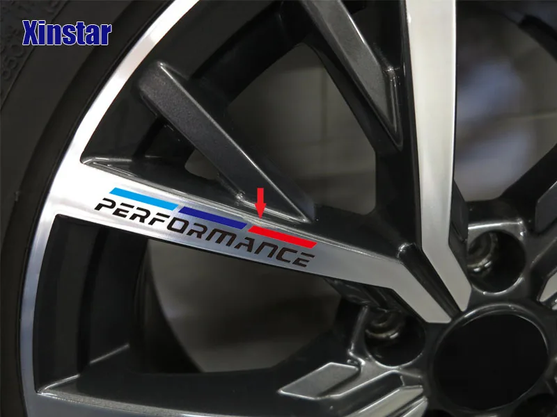 4 шт м Мощность производительность машины наклейка на обод колеса для Bmw E36 E39 E46 E53