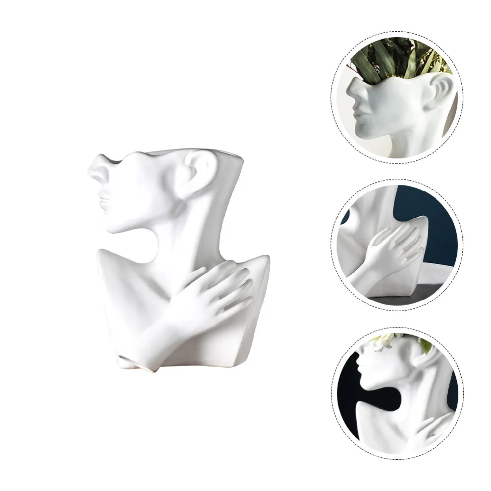 

1pc Portrait Exquisite Flower Holder Desktop Ornament Flower Vase for Office Desktop Home