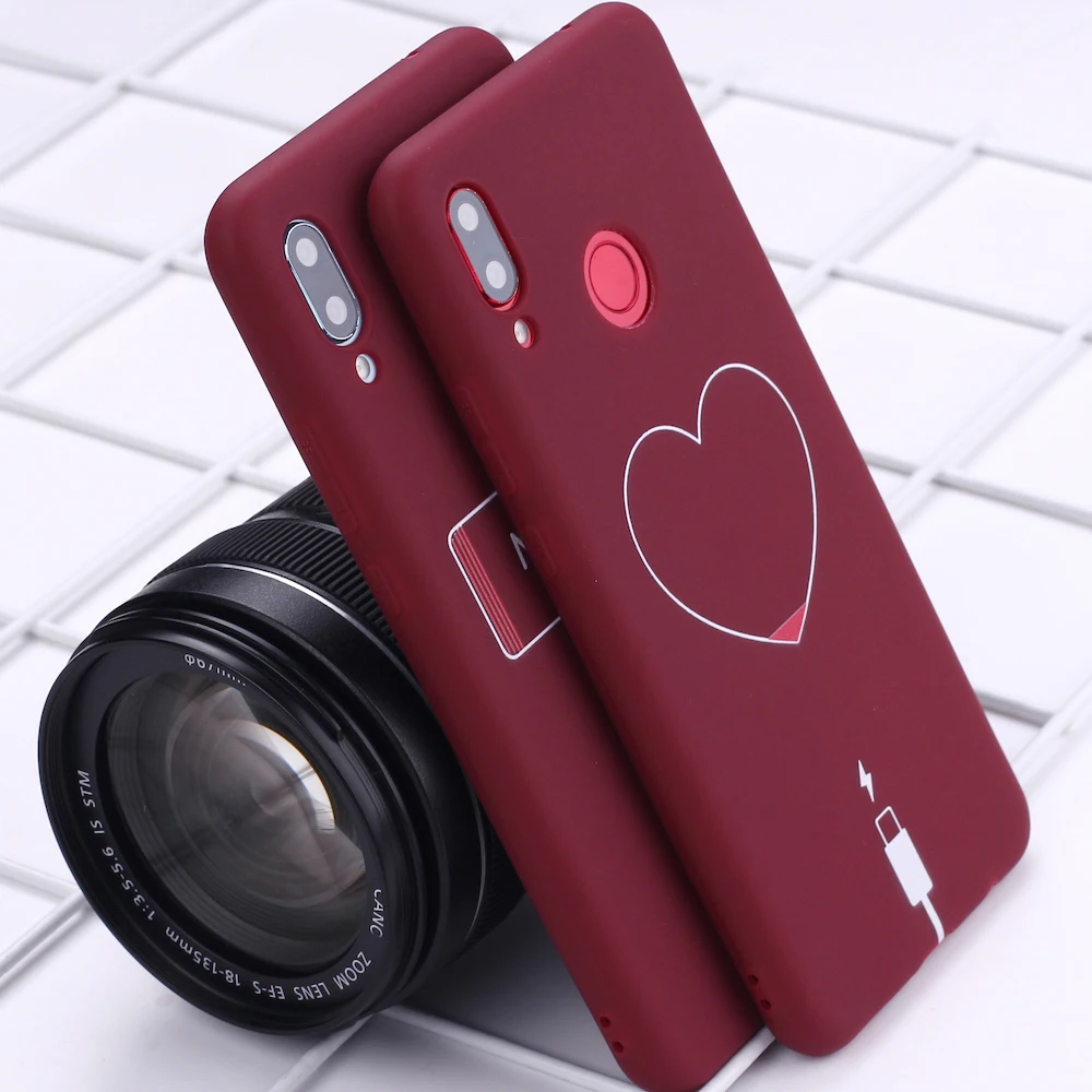 

For Xiaomi Mi Redmi Note 5 6 7 8 9 10 lite Pro Plus Heart Love Power Cable Silicone Phone Case Cover Capa Fundas