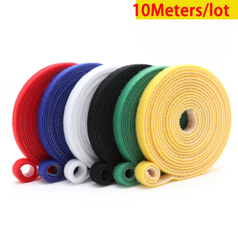 

10M 10/20mm Velcros Self Adhesive Fastener Tape Reusable Strong Hooks Loops Cable Tie Magic tape DIY Accessories