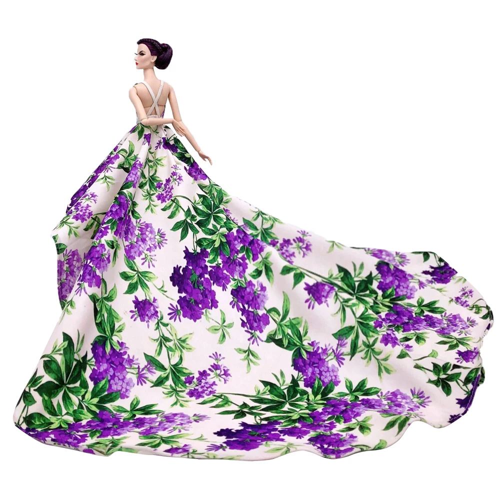 Платье NK 1xdoll фиолетовое платье для смокинга с открытой спиной куклы модное
