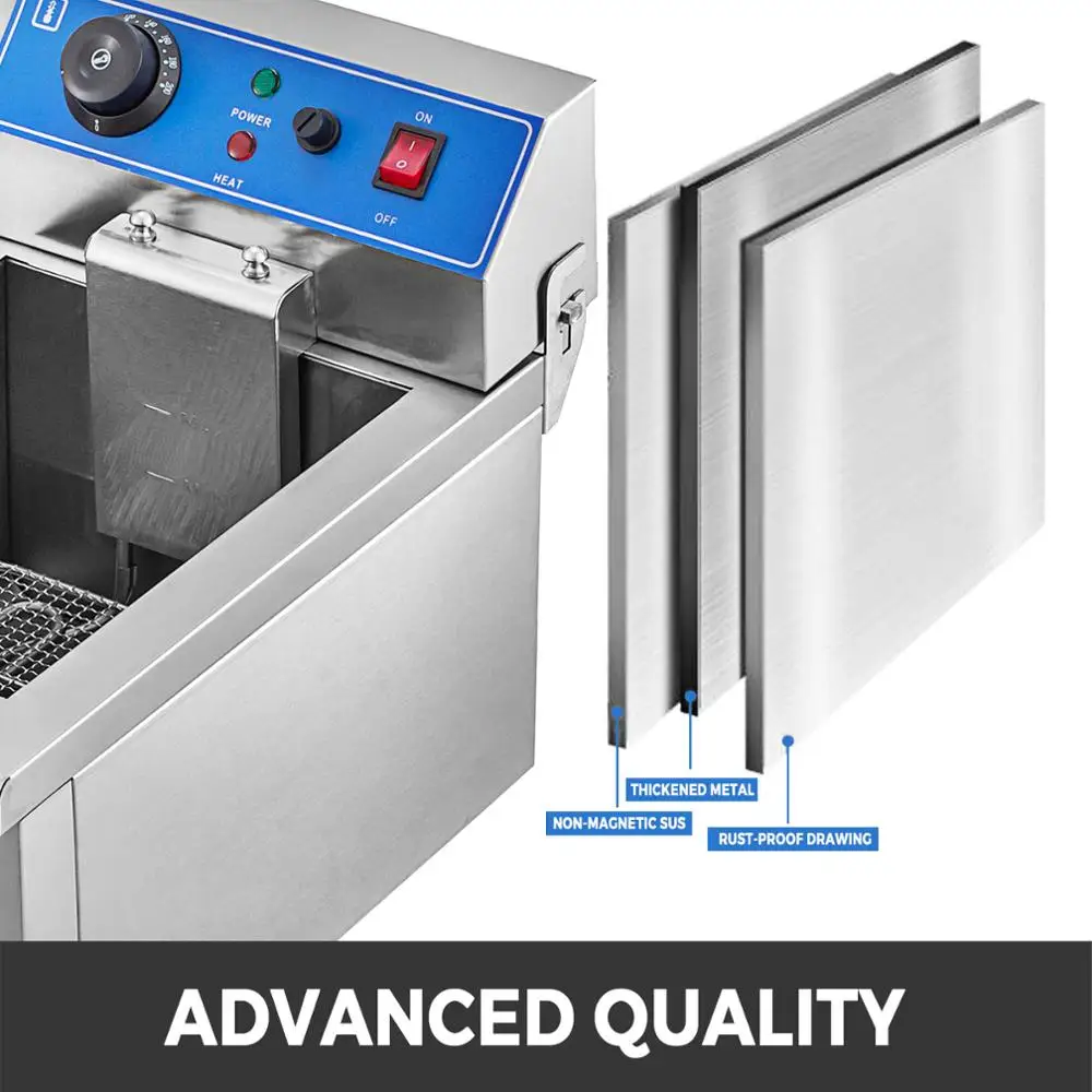 

6000W 20L Commercial Electric Deep Fat Chip Fryer Dual Tank Stainless Steel