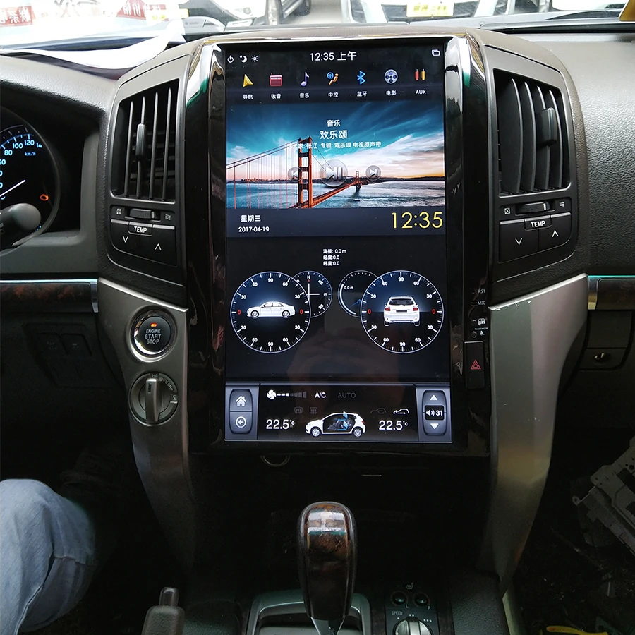 Для Toyota Landcruiser 2015 16 дюймов Tesla головное устройство 2 Din автомобильное радио Bluetooth