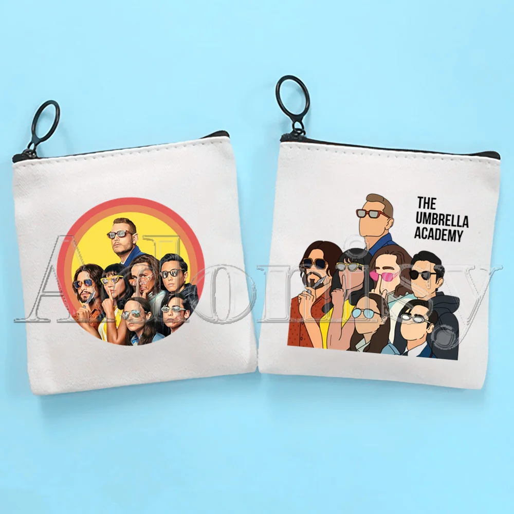 

The Umbrella Academy Small Square Bag Coin Purse Storage Small Bag Card Bag Key Bag Coin Clutch Bag Zipper Key Bag