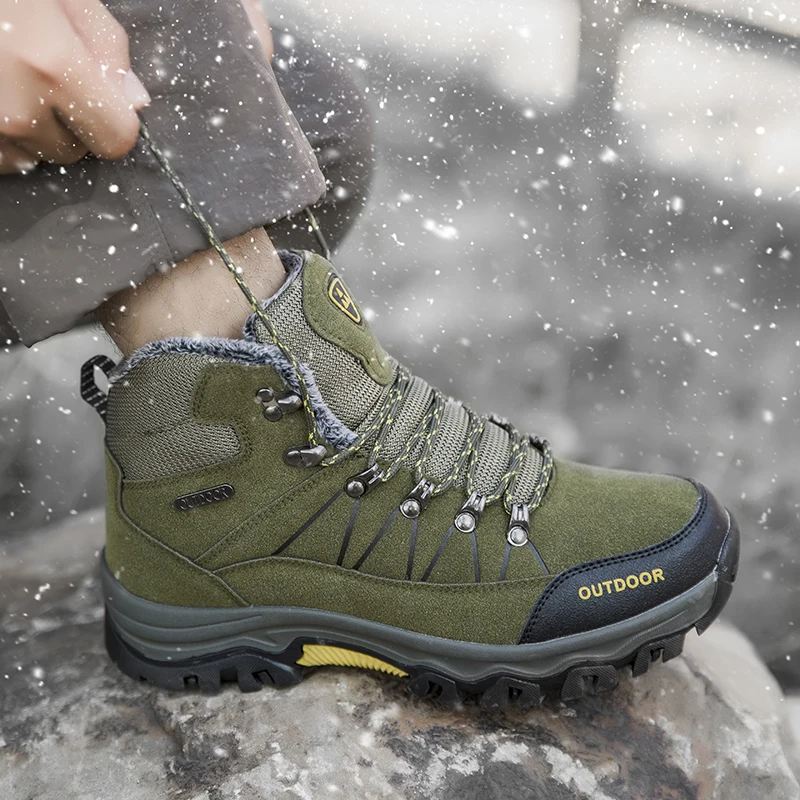 Outdoor Hunting Tourism Mountain Shoes Durable Waterproof Winter Sneaker Tactical Boots Military For Men High Top trail Footwear