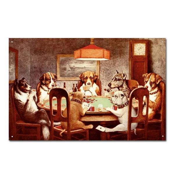 

Смешные собаки игры в покер домашних животных Винтаж Ретро жестяной знак металлический знак металла плакат металлический декор настенная ...
