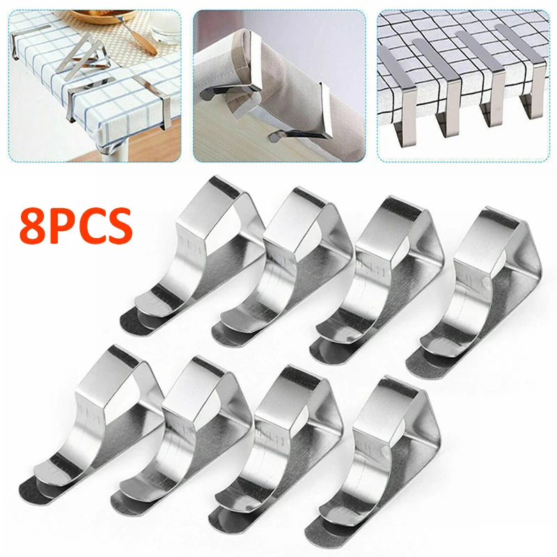 

8 шт., зажимы-держатели для скатерти из нержавеющей стали