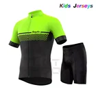 Детская велосипедная майка, дышащие шорты, флуоресцентная зеленая детская велосипедная Одежда для мальчиков и девочек, летняя велосипедная одежда, Bicicleta, 2021