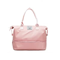 pink women sport bags for gym duffel luggage shouder bag sport fitness bag yoga waterproof large gym bags with shoe compartment