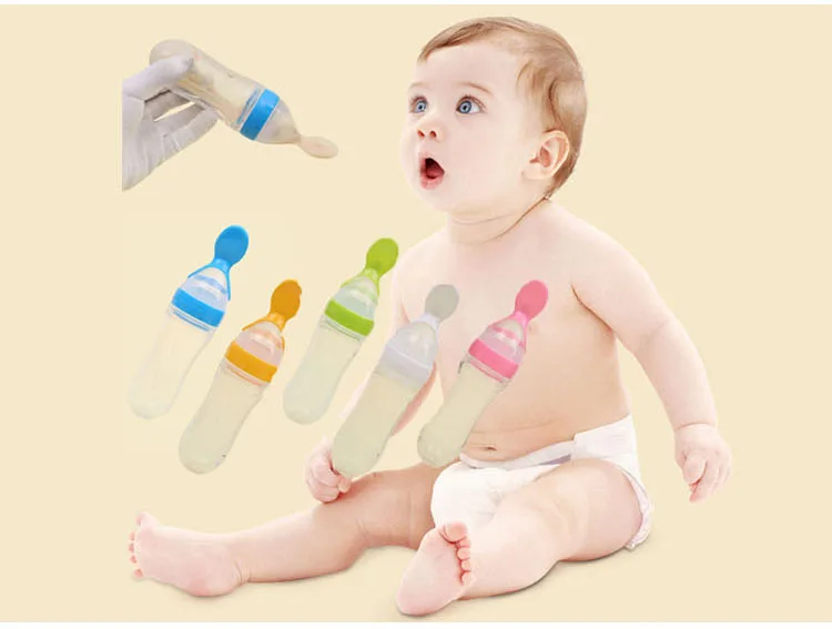 Детская Ложка для бутылочки силиконовая ложка кормления детей малышей столовые