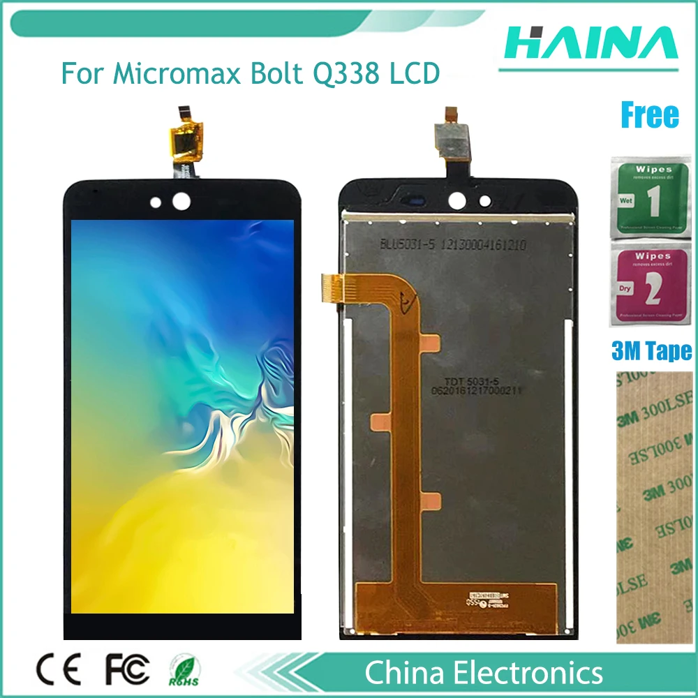 Для Micromax Bolt Q338 ЖК дисплей с сенсорным экраном дигитайзер сборка оригинальное
