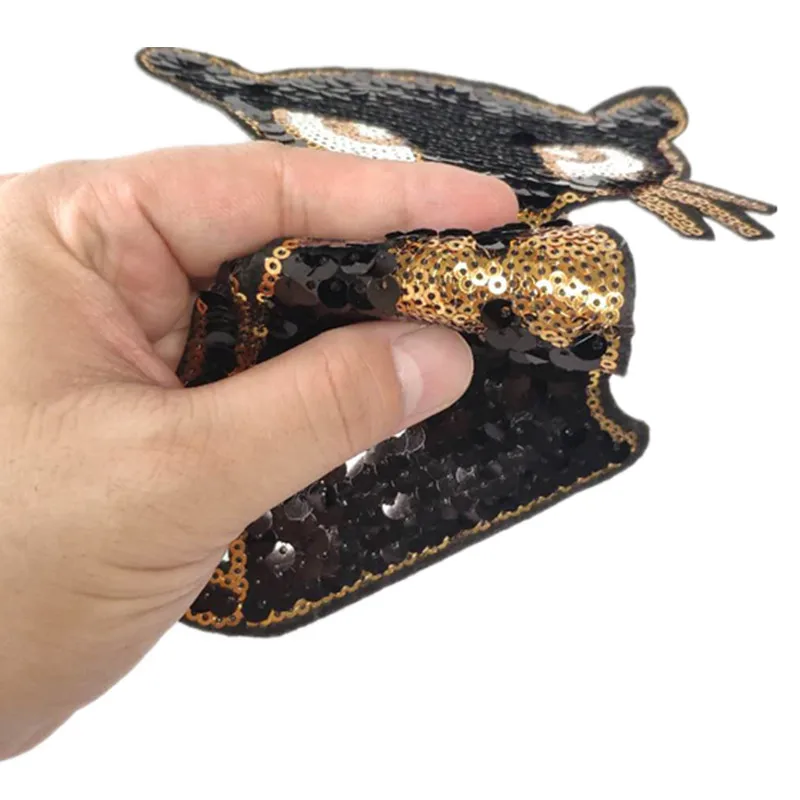 Патчи для одежды с блестками и котом 22 см|iron on patches|iron ongirl patch |