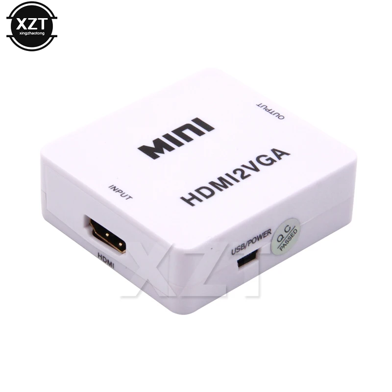 Мини-Переходник HDMI-совместимый с VGA аудиоразъем HDMI2VGA 1080P для PS4 XBOX ПК ноутбука