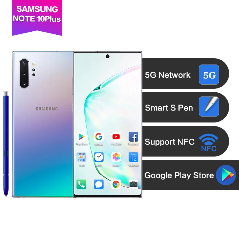Samsung Galaxy Note 10 Plus 5G Водонепроницаемый AMOLED NFC 3040*1440 12G 256G отпечаток пальца +