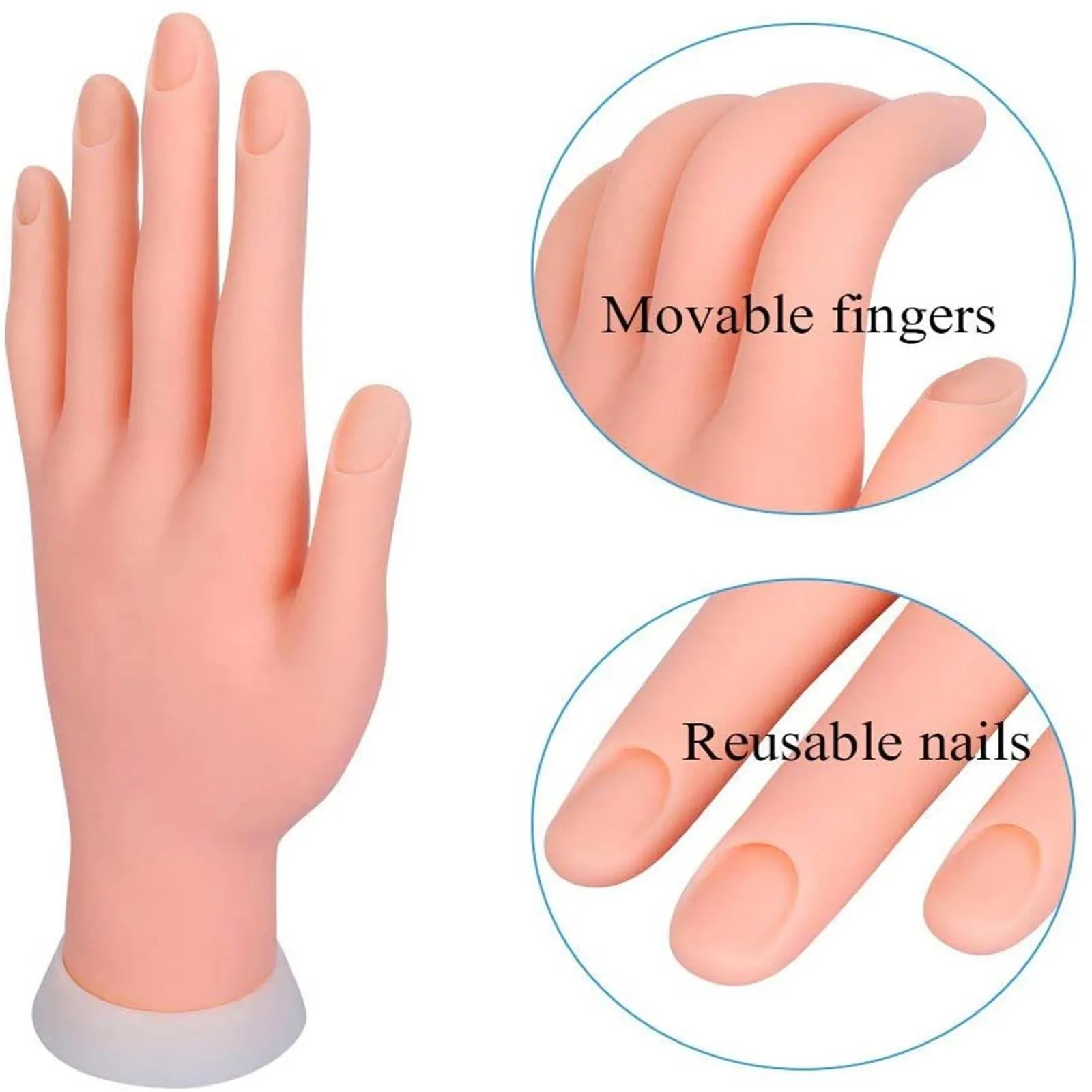 

Flexible Removable Soft Plastic Template For Nail Manicure Training Fingerss Nails Tips Clear Holder Tool Manicure Education#45