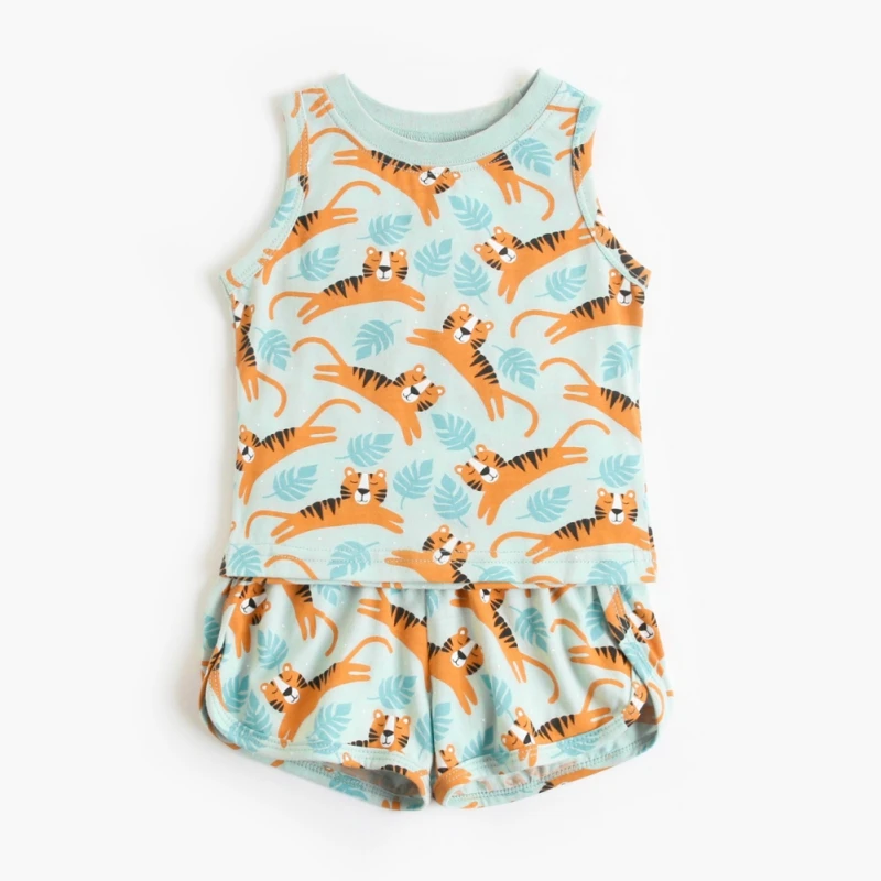 

2021 Summer Baby Girls Clothes Sets Cartoon Vest Tops + Shorts 2 Piece Sets Kids Tracksuit Outfits Baby Clothing Suits